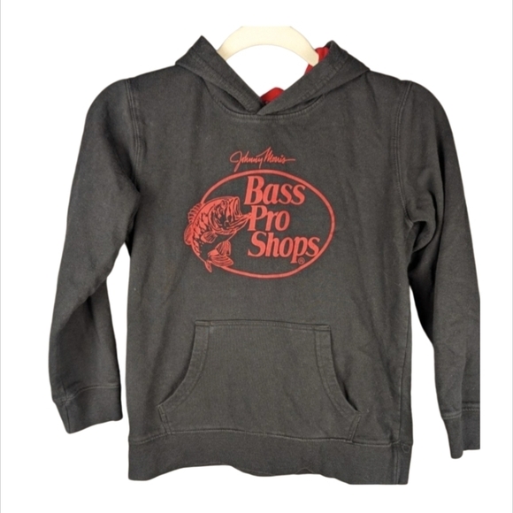 Bass Pro Shops large YOUTH hoodie in black and red - Picture 1 of 6